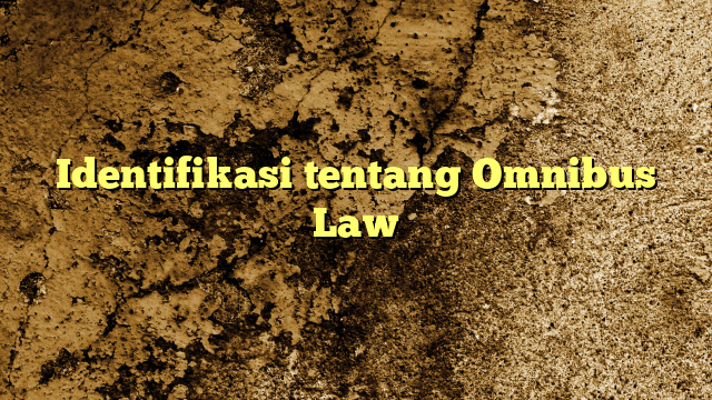 Identifikasi tentang Omnibus Law